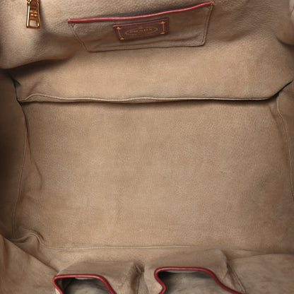 Prada Madras Woven Medium Tote Ribes Mughetto 5 of 10