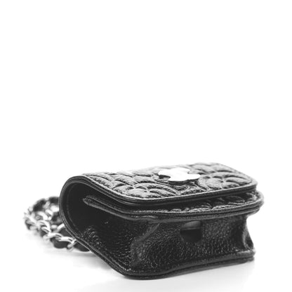 Chanel Caviar Camellia Embossed Airpods Pro Case Black 4 of 9