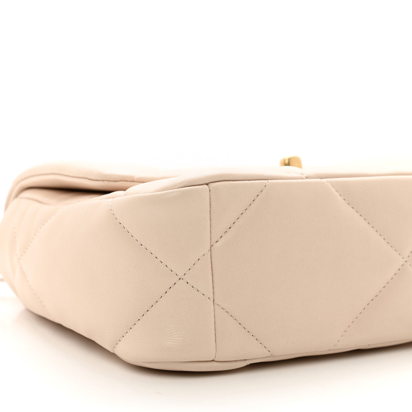 Lambskin Quilted Medium Chanel 19 Flap Light Beige