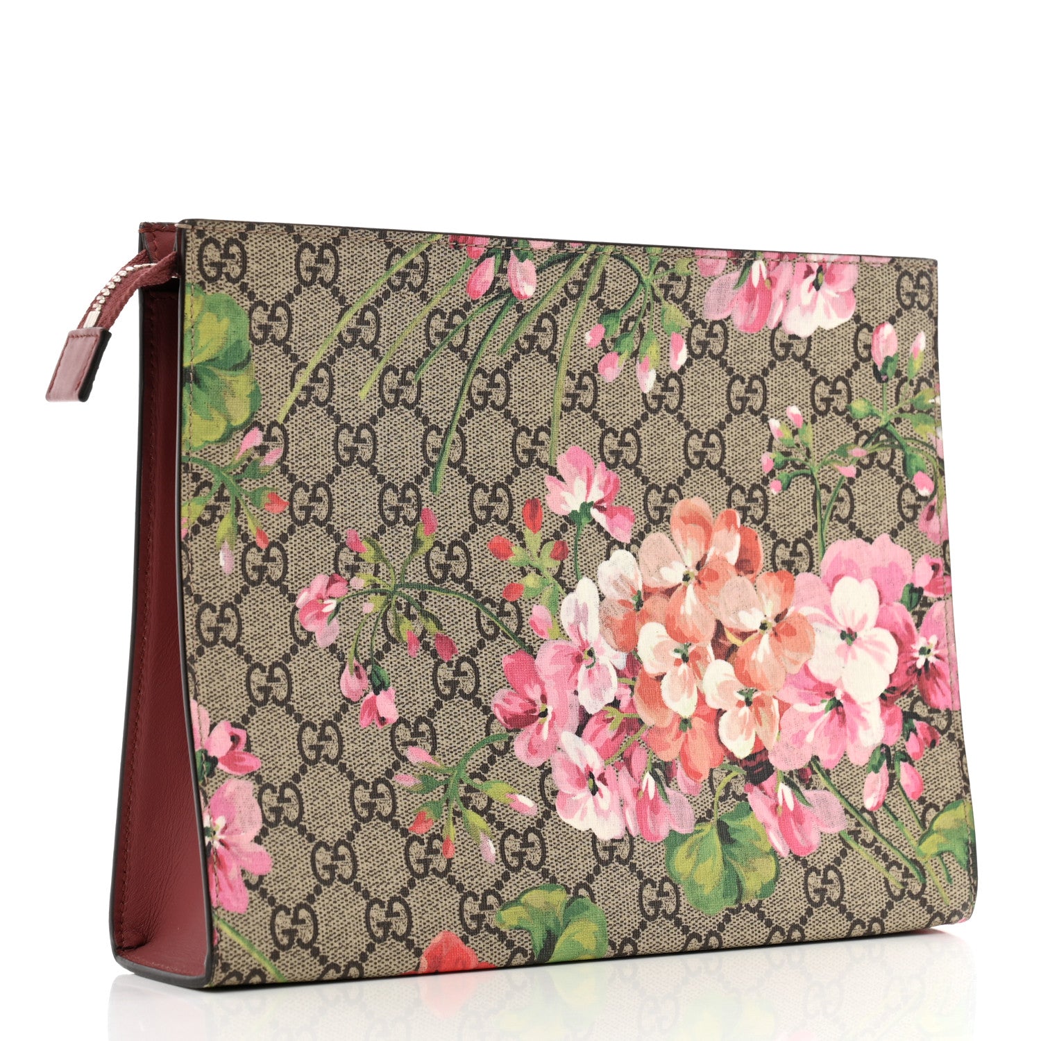 Gucci GG Supreme Monogram Blooms Large Cosmetic Case Beige Multicolor Dry Rose 3 of 10