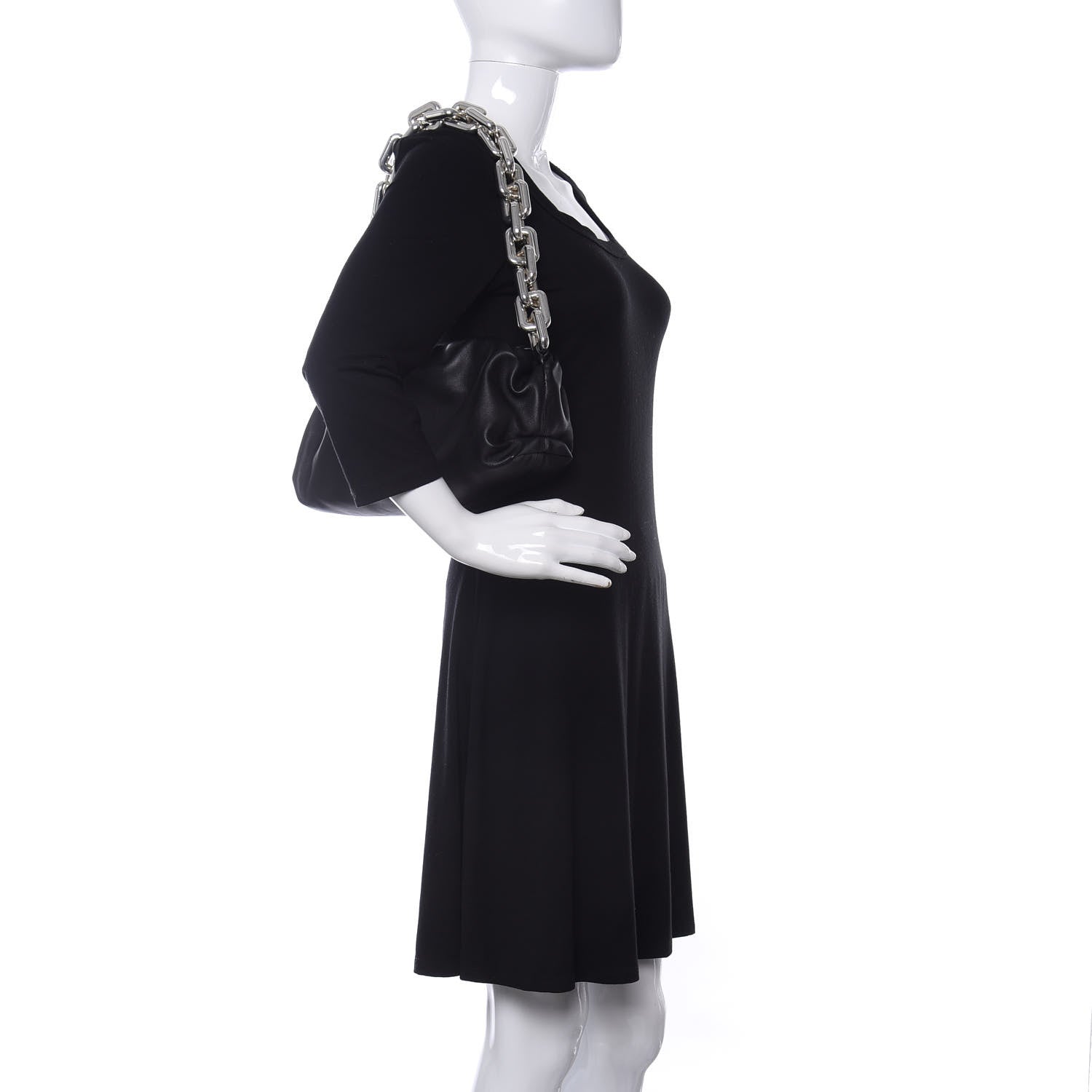 Bottega Veneta Calfskin The Pouch Chain Black 2 of 11