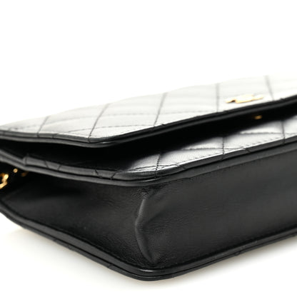 Chanel Lambskin Quilted Wallet On Chain WOC Black 10 of 11