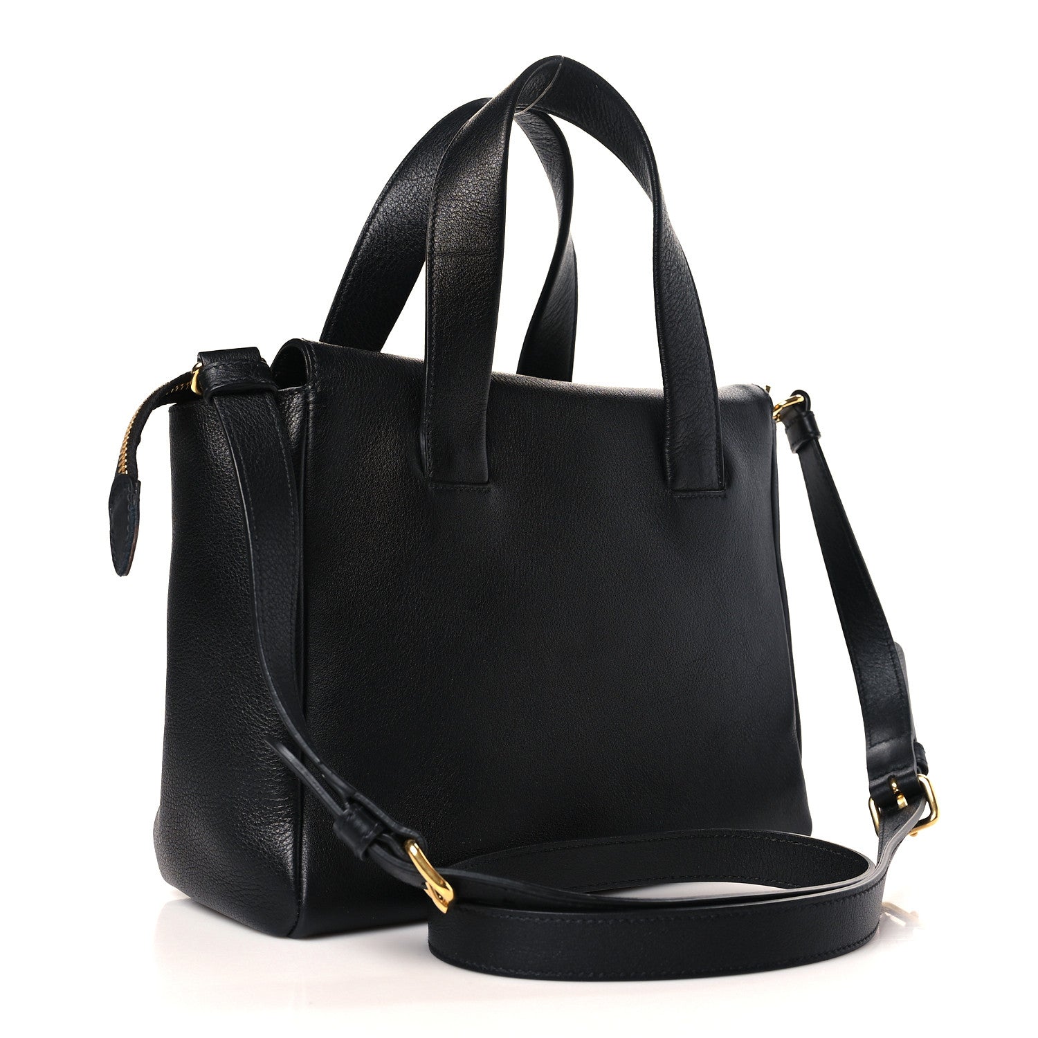 Prada Vitello Cervo Mini Satchel Black 3 of 9