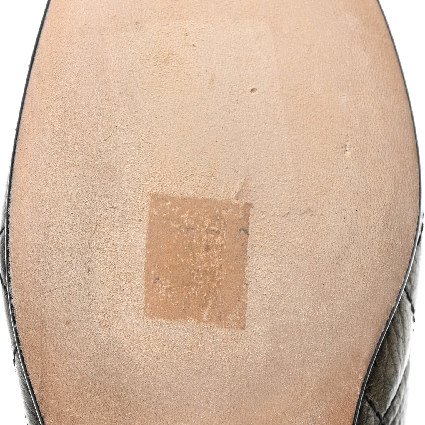 Metallic Aged Calfskin Quilted CC Cap Toe Ballerina Flats 36.5 Dark Brown