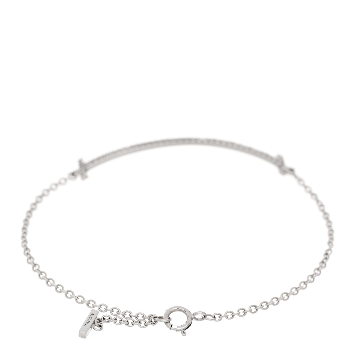 18K White Gold Diamond T Smile Bracelet