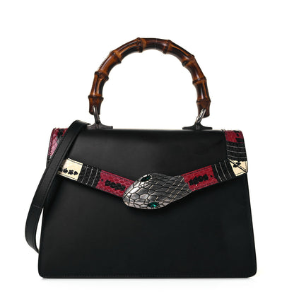 Gucci Calfskin Snakeskin Small Lilith Top Handle Bag Black 1 of 11