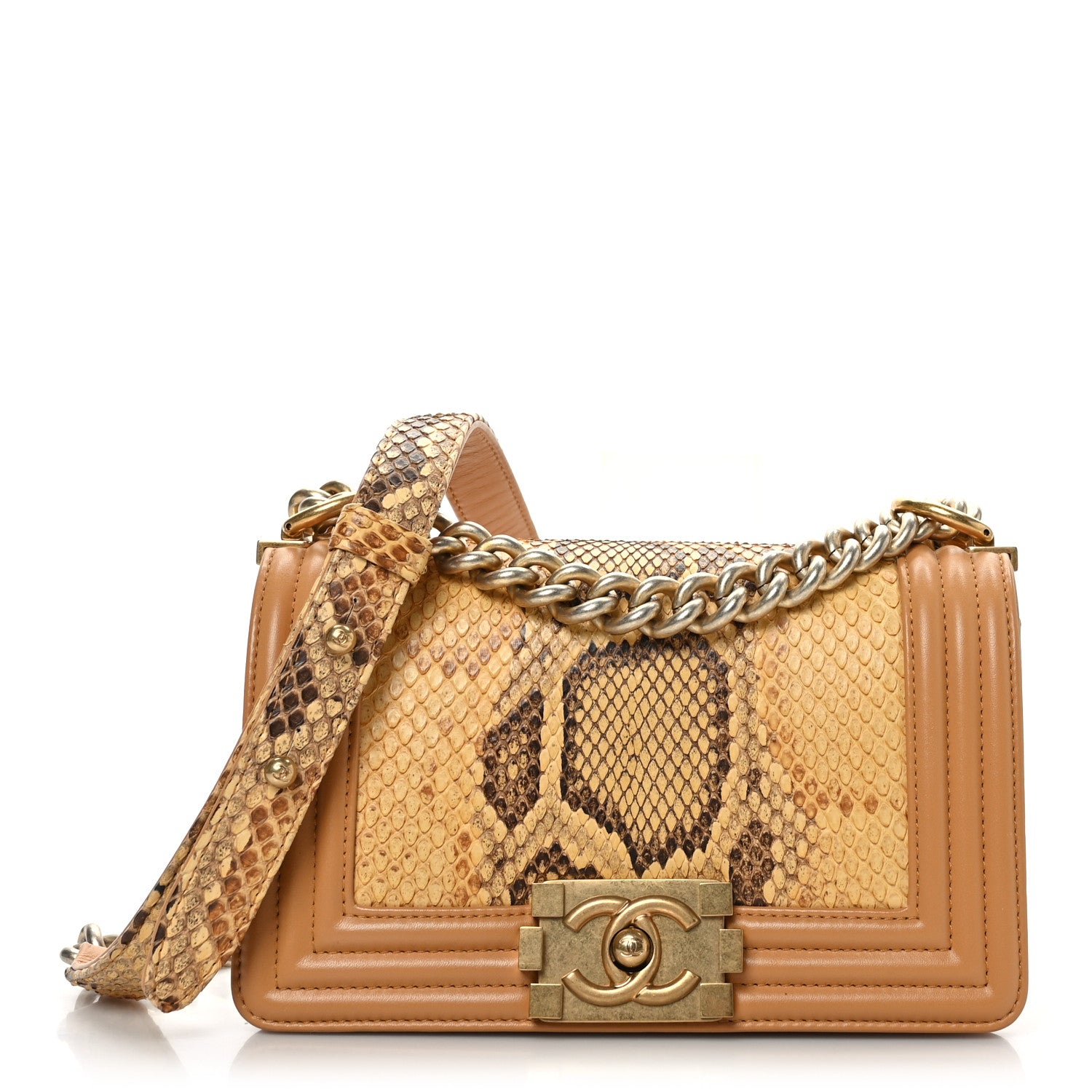 Chanel Snakeskin Calfskin Small Boy Flap Brown 1 of 9