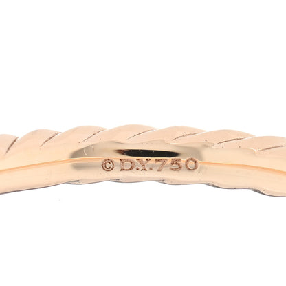 David Yurman 18K Rose Gold Diamond 2mm Cable Collectibles Band Ring 54 7 4 of 5