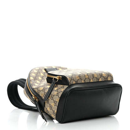 Gucci GG Supreme Monogram Bees Print Small Day Backpack Beige Oro Black 4 of 16
