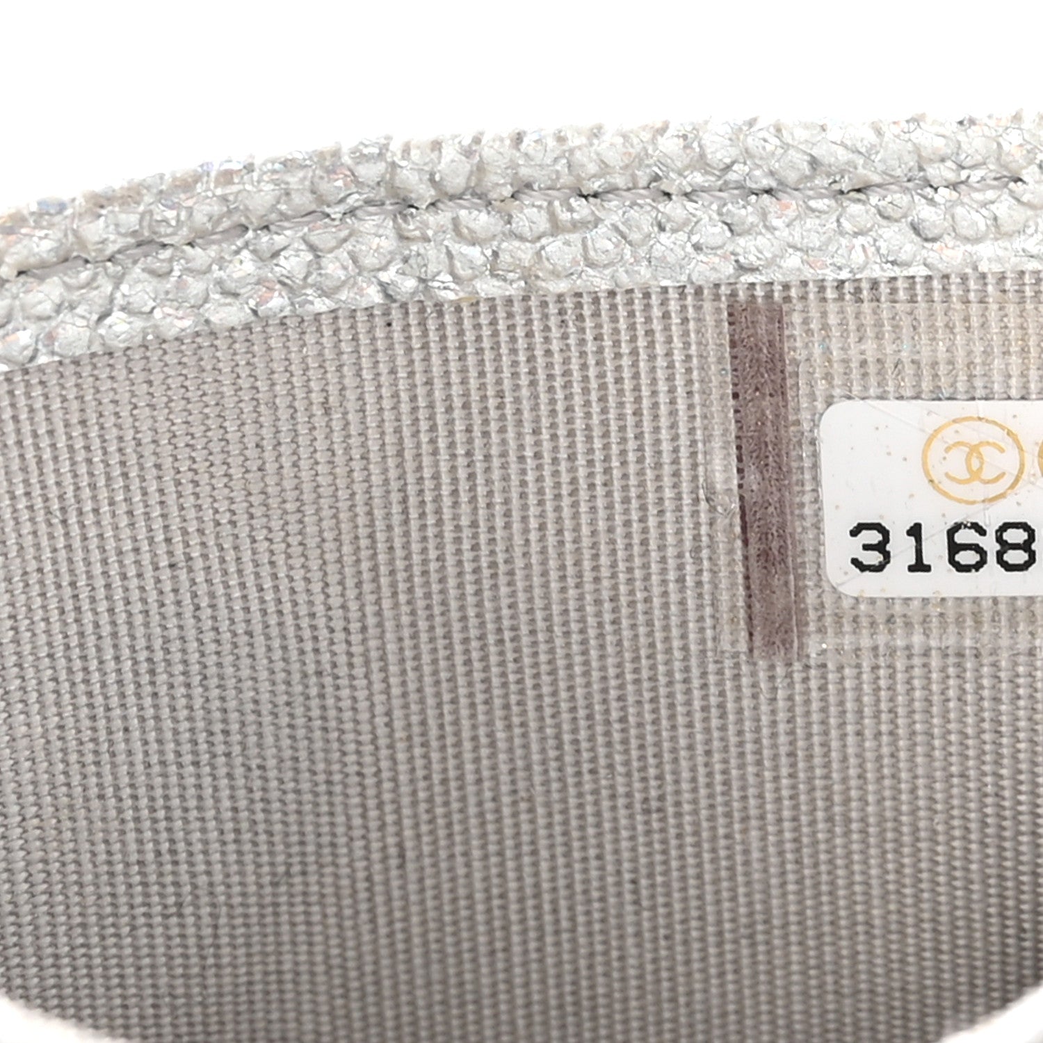 Chanel Glittered Metallic Caviar Quilted Card Holder Silver 8 of 9