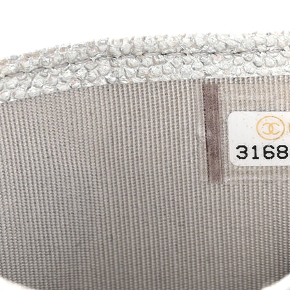 Chanel Glittered Metallic Caviar Quilted Card Holder Silver 8 of 9