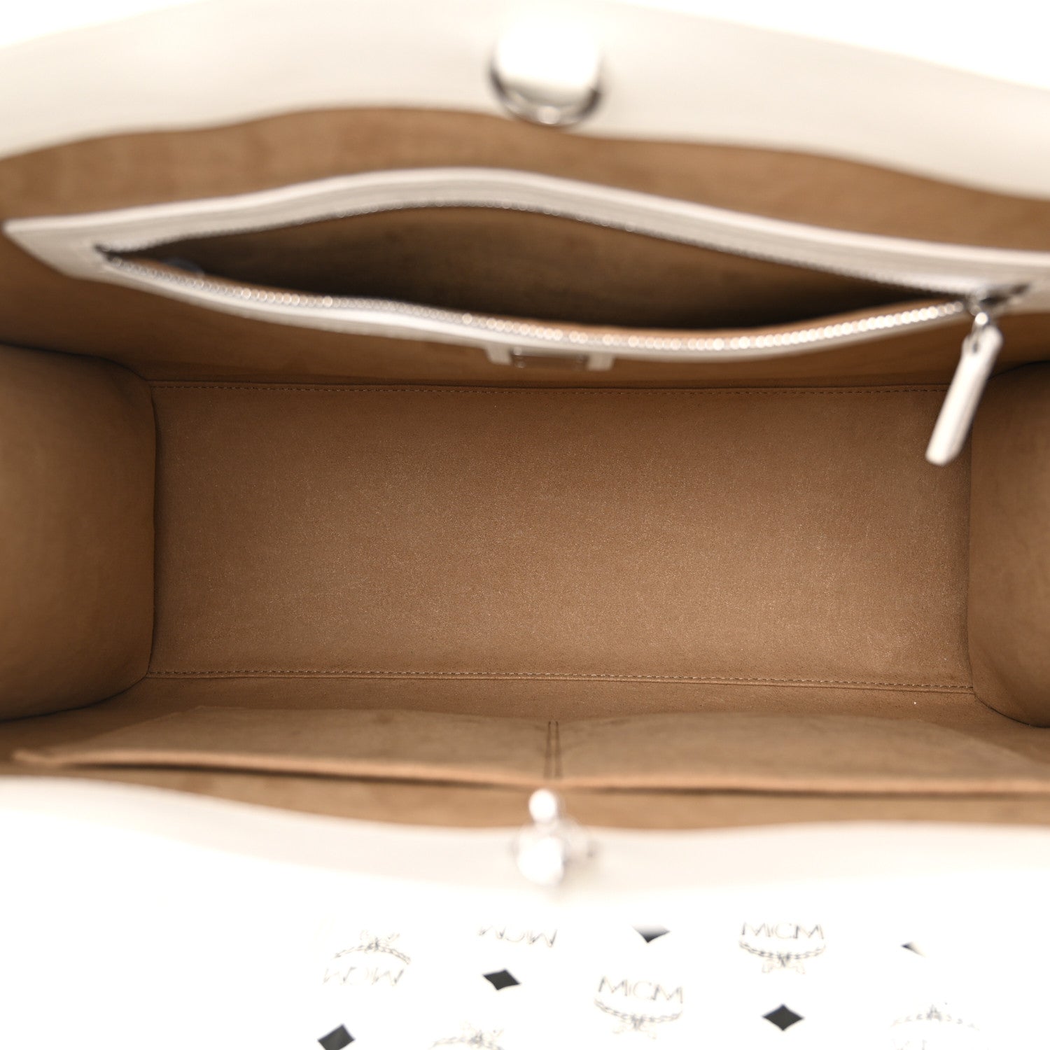 MCM Visetos Large Munchen Tote White 6 of 11
