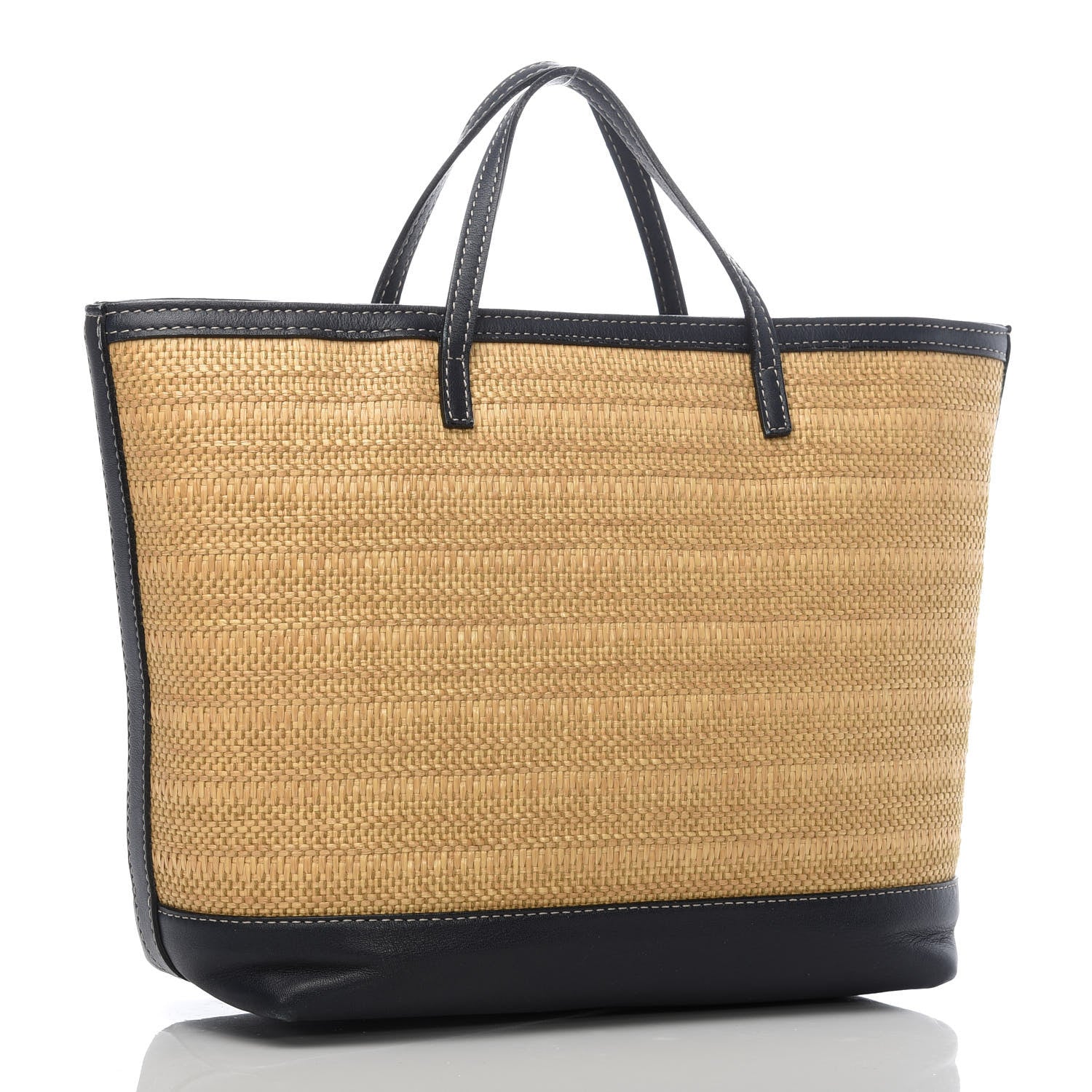 Gucci Calfskin Straw GG Monogram Mini Zoo Bird Tote Black Beige 3 of 10