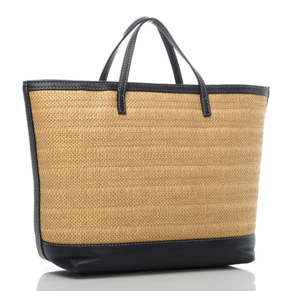 Gucci Calfskin Straw GG Monogram Mini Zoo Bird Tote Black Beige 3 of 10