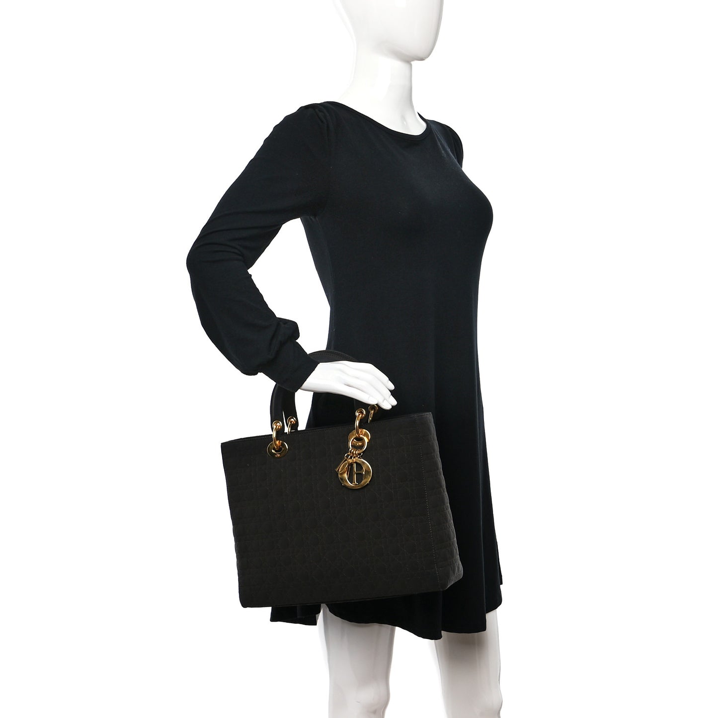 Nylon Cannage Large Lady Dior Brown