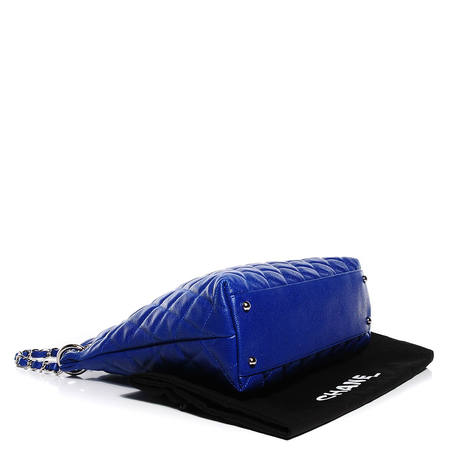 Chanel Caviar Quilted Easy Zip Tote Cobalt Blue 4 of 7