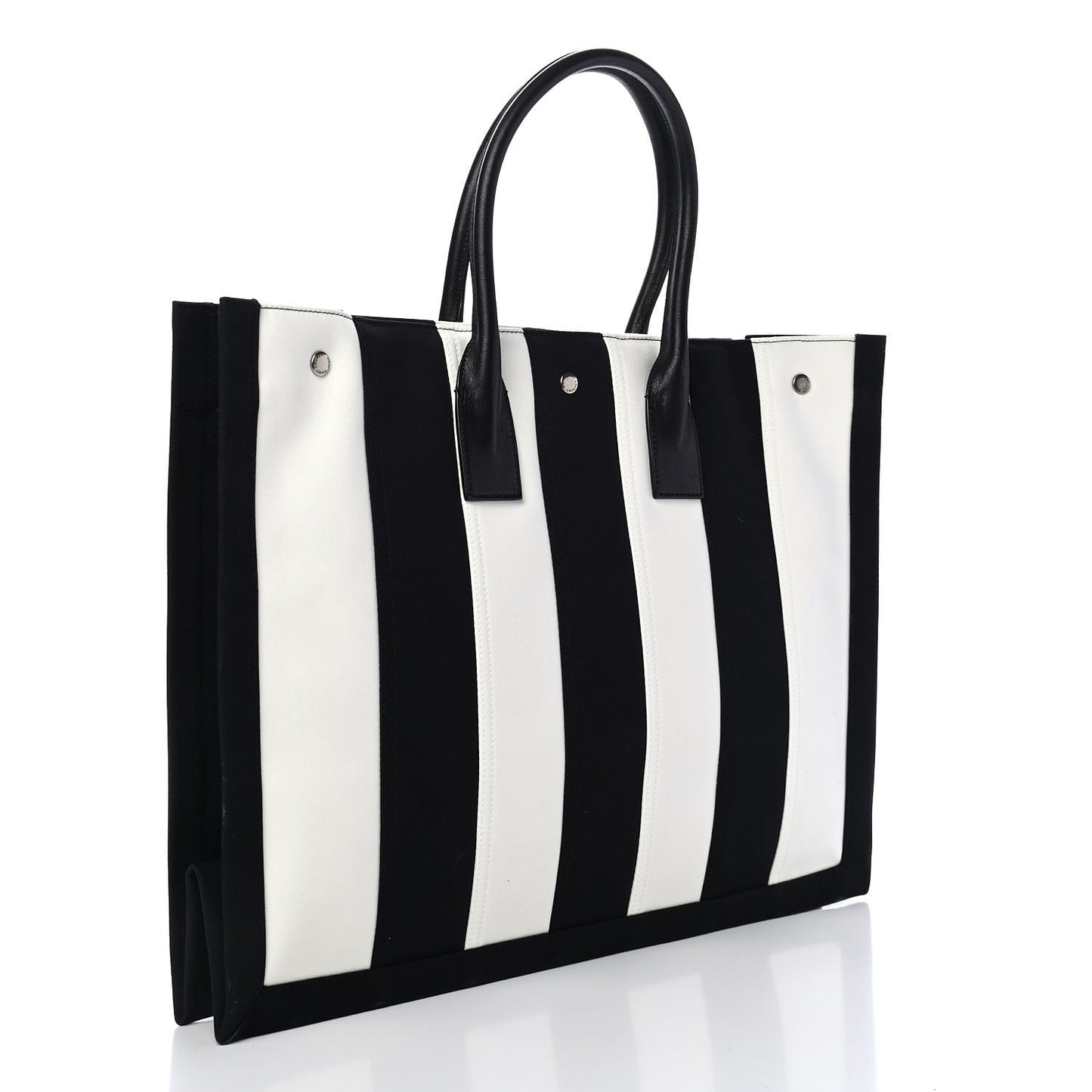 Canvas Noe Striped Tote Black White