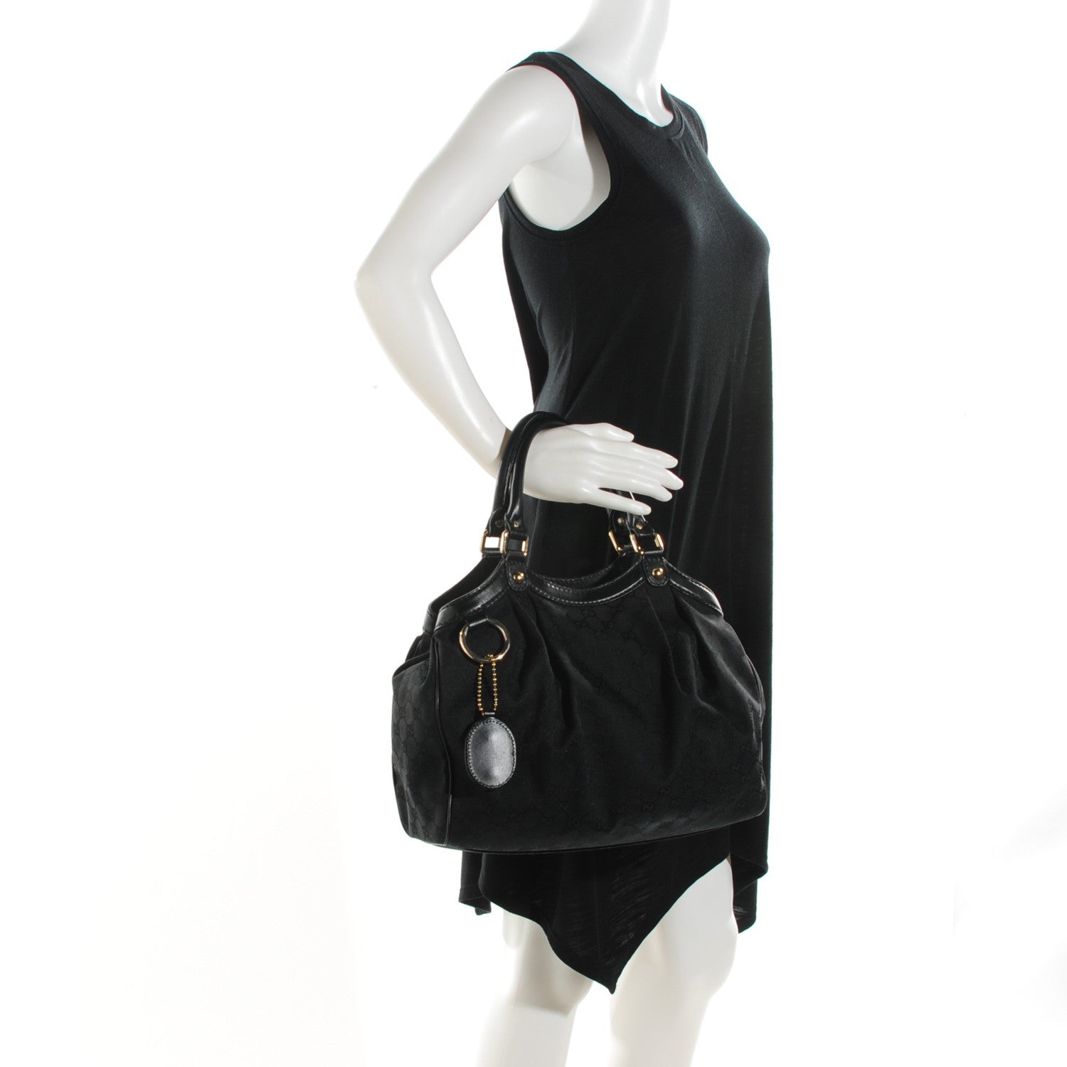 Gucci Monogram Medium Sukey Tote Black 2 of 11