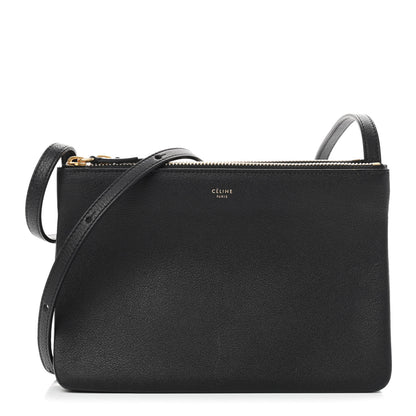 Celine Lambskin Small Trio Crossbody Bag Black 1 of 8