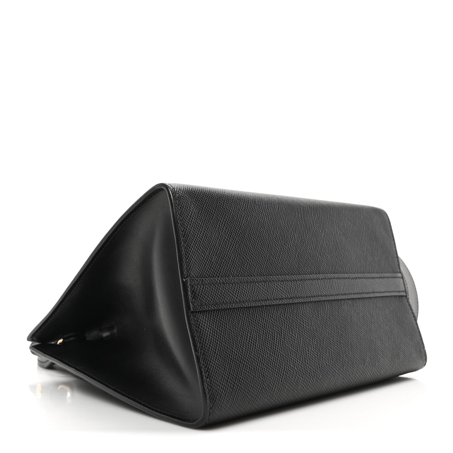 Prada Saffiano Cuir Calfskin Small Monochrome Top Handle Tote Black 4 of 9