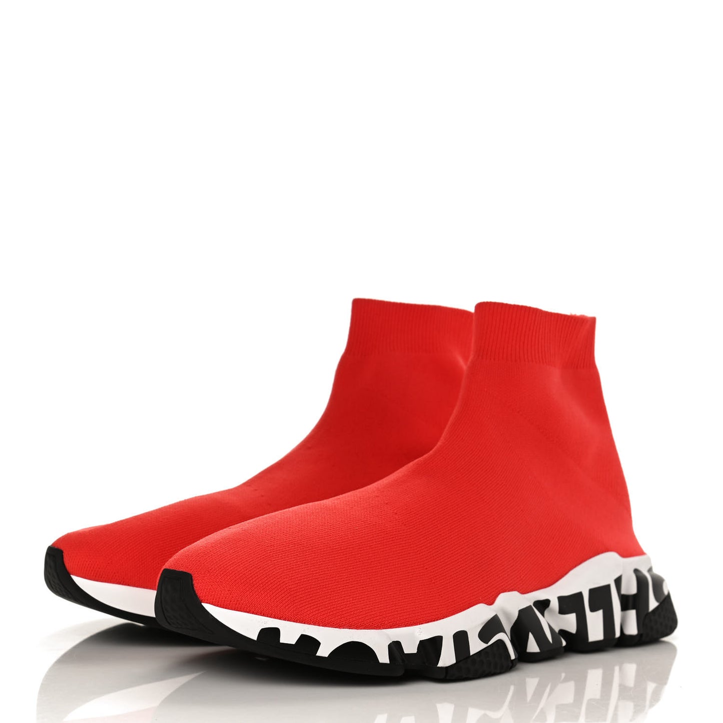 Neoprene Knit Mens Speed Graffiti Sneakers 44 Red White Black