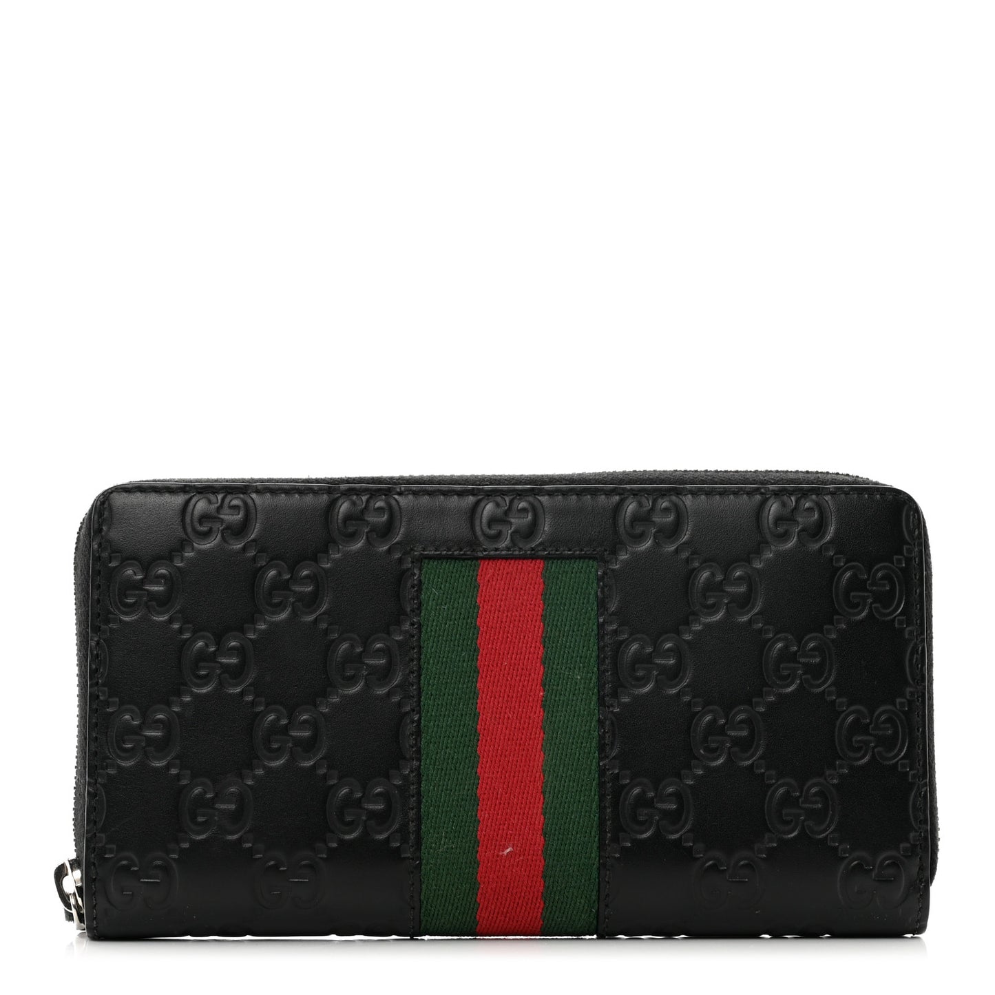 Guccissima Web Zip Around Wallet Black