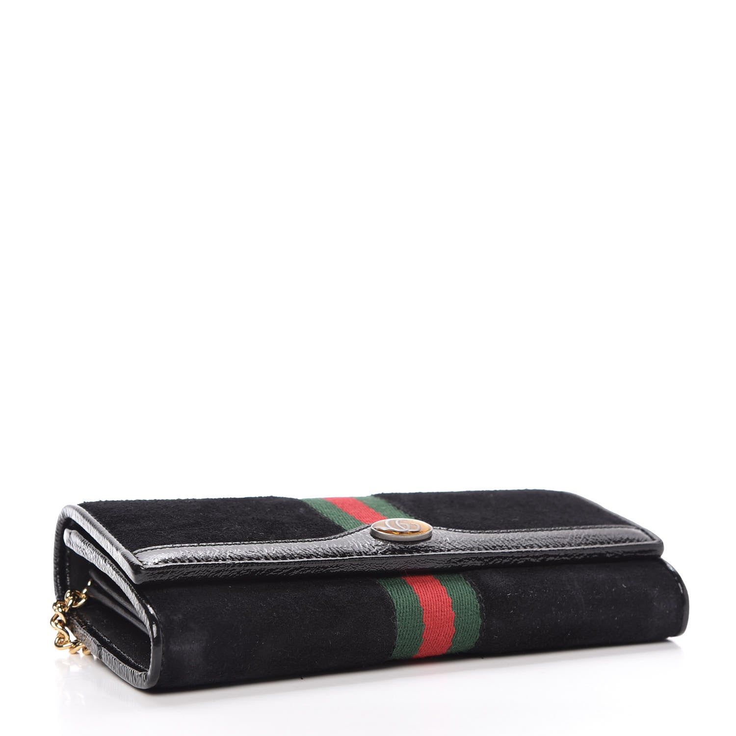 Gucci Suede Patent Web Ophidia Wallet On Chain Black 4 of 11