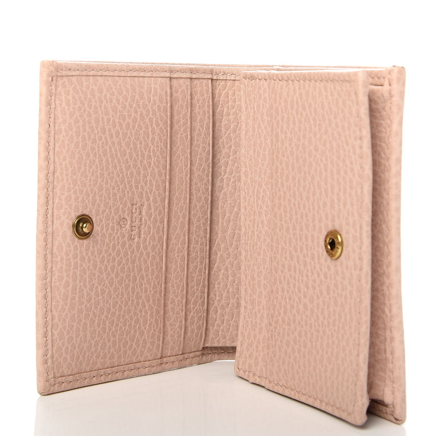 Pebbled Calfskin Butterfly Card Case Perfect Pink