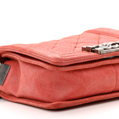 Chanel Iridescent Calfskin Quilted Small Gentle Square Boy Flap Red 9 of 13