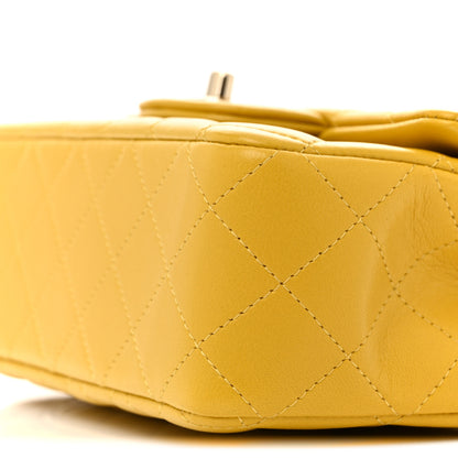 Chanel Lambskin Quilted Mini Top Handle Rectangular Flap Yellow 10 of 12
