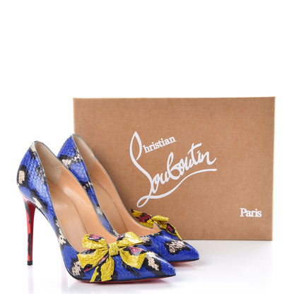 Christian Louboutin Ayers Watersnake Madame Menodo 100 Pumps 38 Version Blue 9 of 9