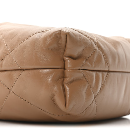 Chanel Shiny Calfskin Quilted Mini Chanel 22 Dark Beige 9 of 10