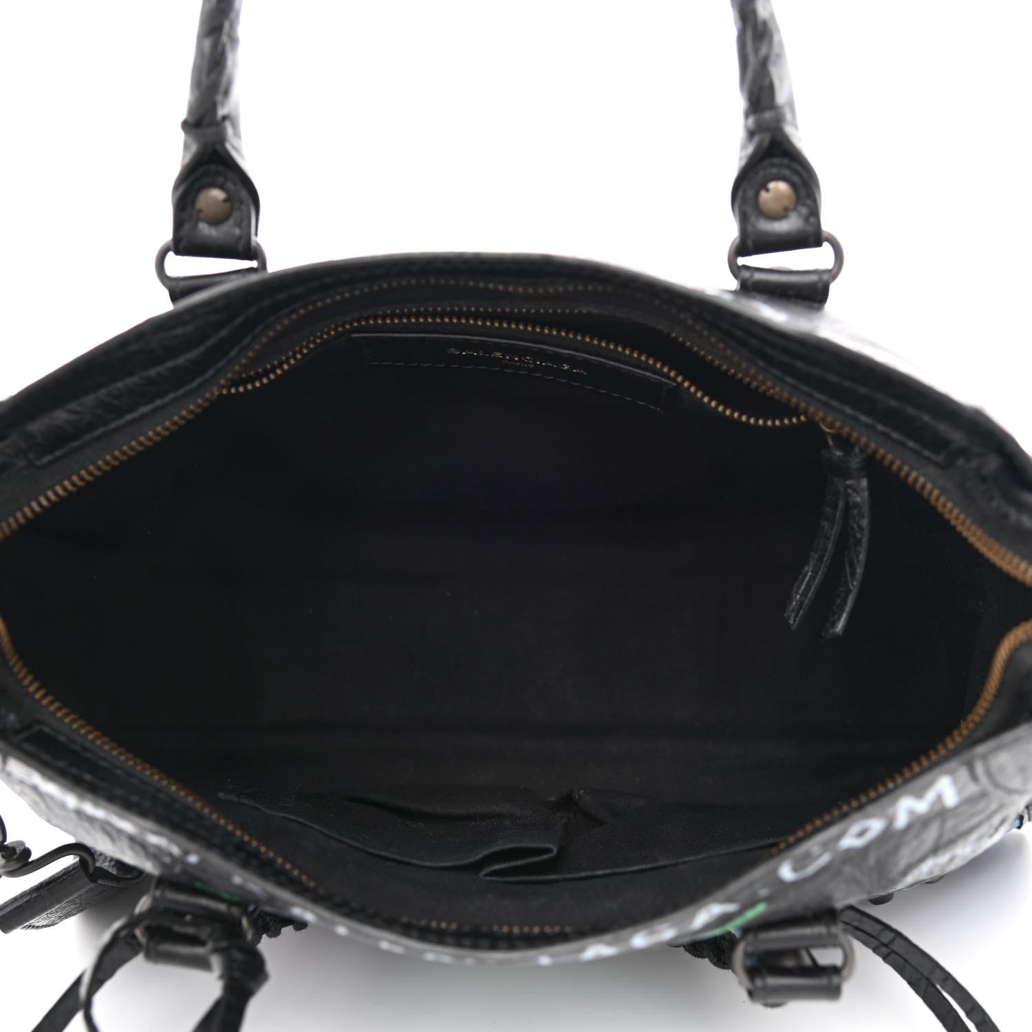 Balenciaga Agneau Graffiti All Over Classic Hardware S City Black Vert Rouge 5 of 10