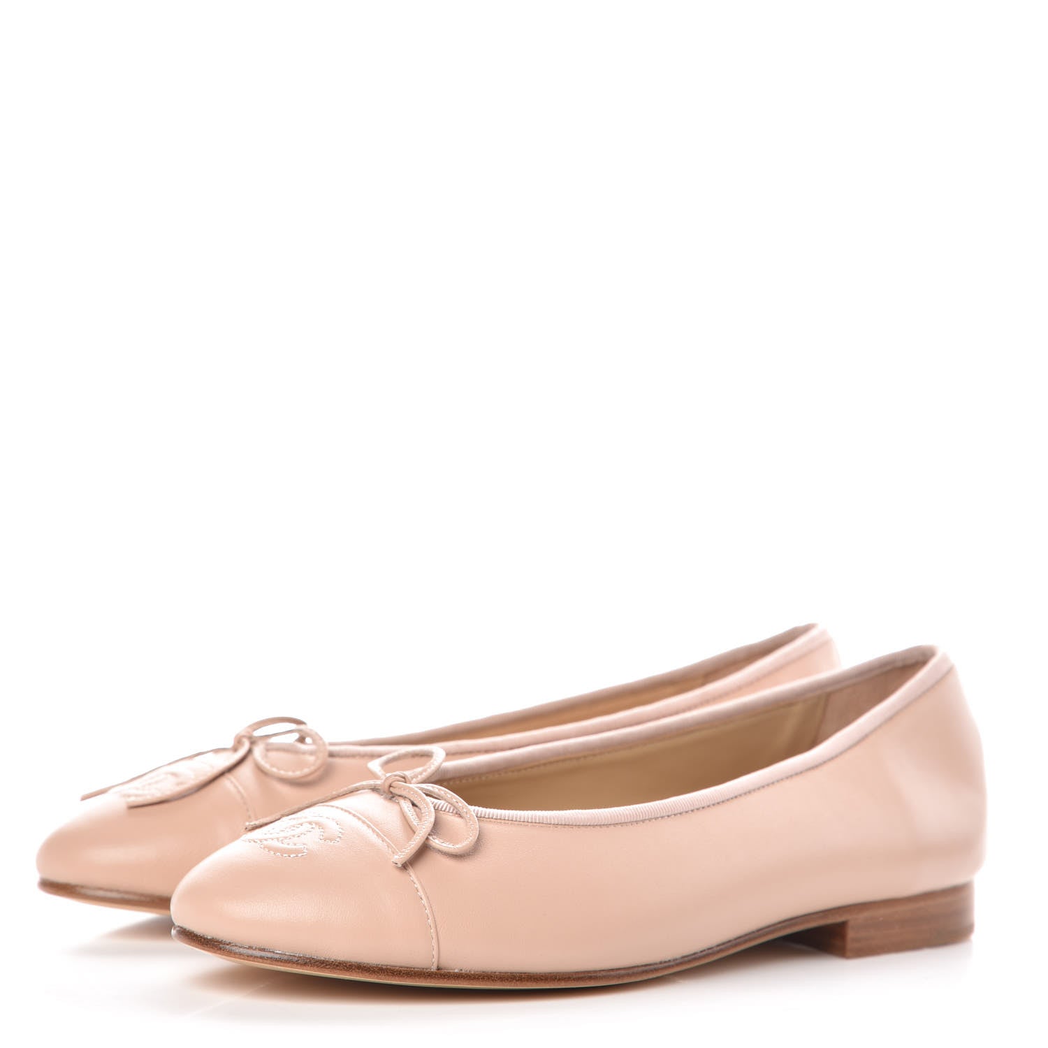 Chanel Calfskin Cap Toe CC Ballerina Flats 39 Light Pink 3 of 9
