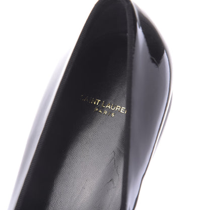 Saint Laurent Patent Calfskin Smoking Slipper Flat Loafers 37 Black 9 of 11
