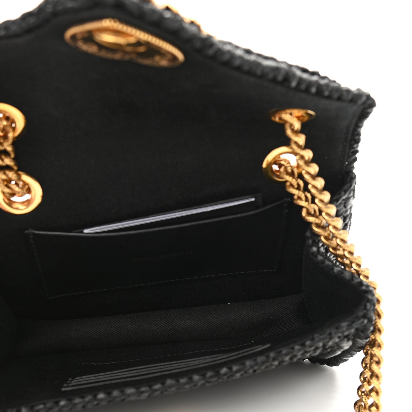 Raffia Woven Devotion Envelope Shoulder Bag Black
