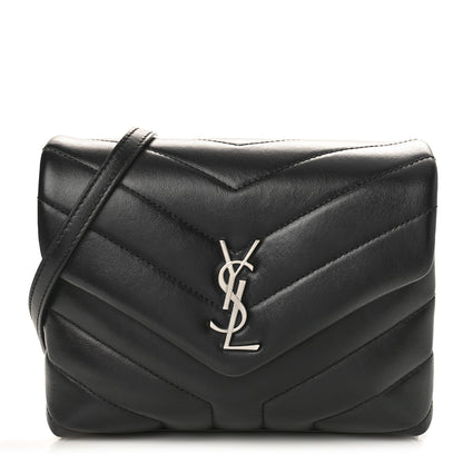 Saint Laurent Calfskin Y Quilted Monogram Toy Loulou Crossbody Bag Black 1 of 8