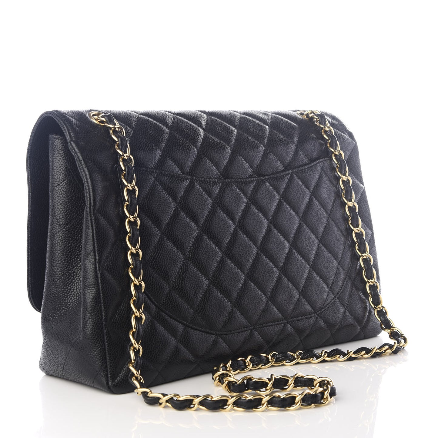Caviar Quilted Maxi Single Flap Black