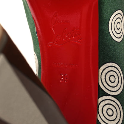 Christian Louboutin Silk Printed Yazefir 130mm Platform Pumps 39 Green Brown 6 of 7