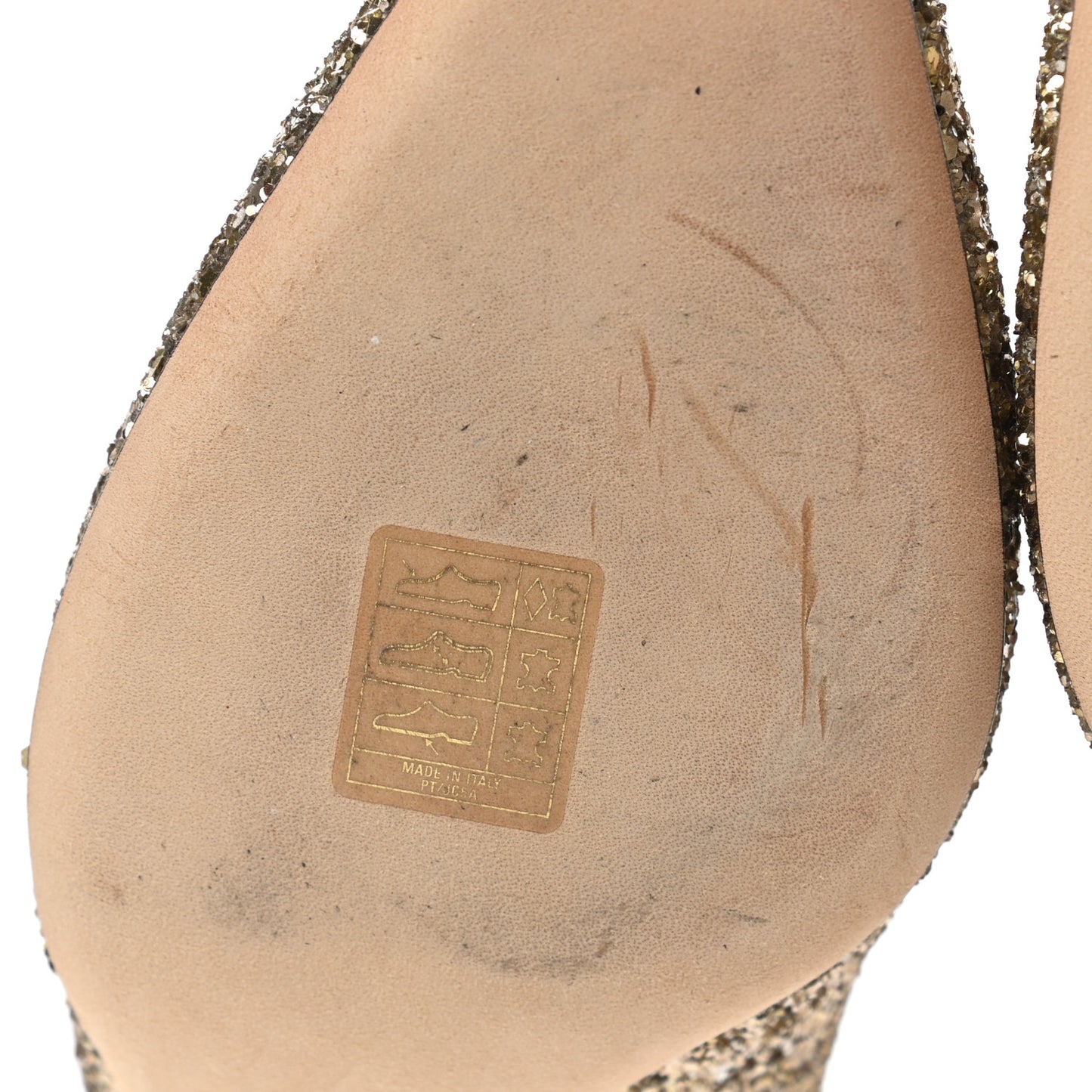 Glitter Degrade Pointy Toe Romy 60 Pumps 38.5 Antique Gold