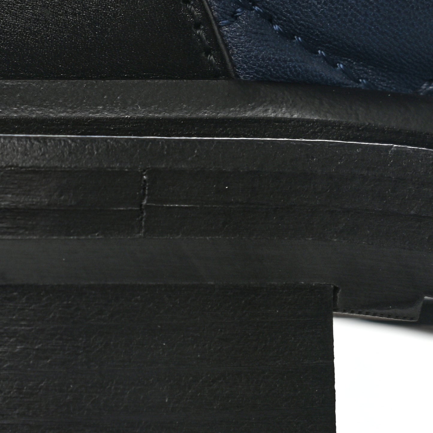 Lambskin Calfskin Quilted Lace Up Combat Boots 39 Navy Black
