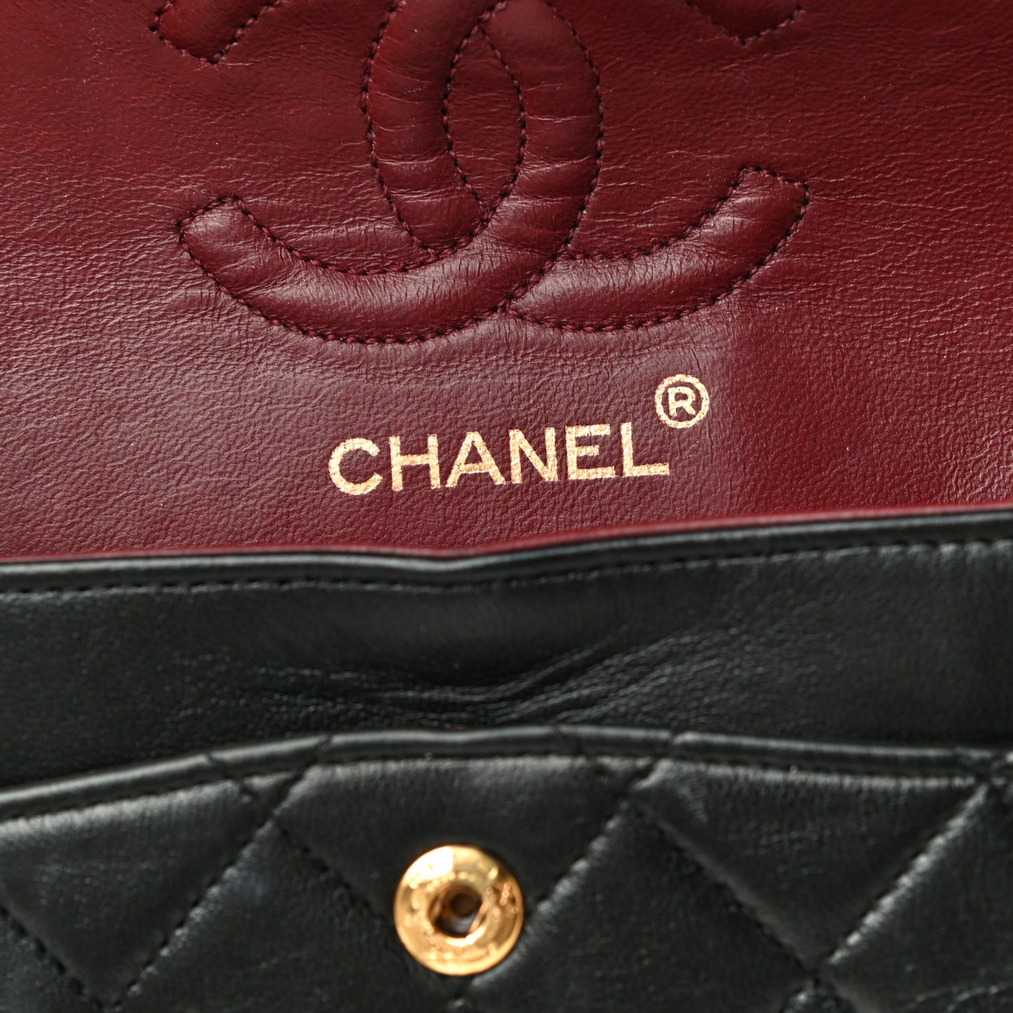 Lambskin Quilted Small Double Flap Black