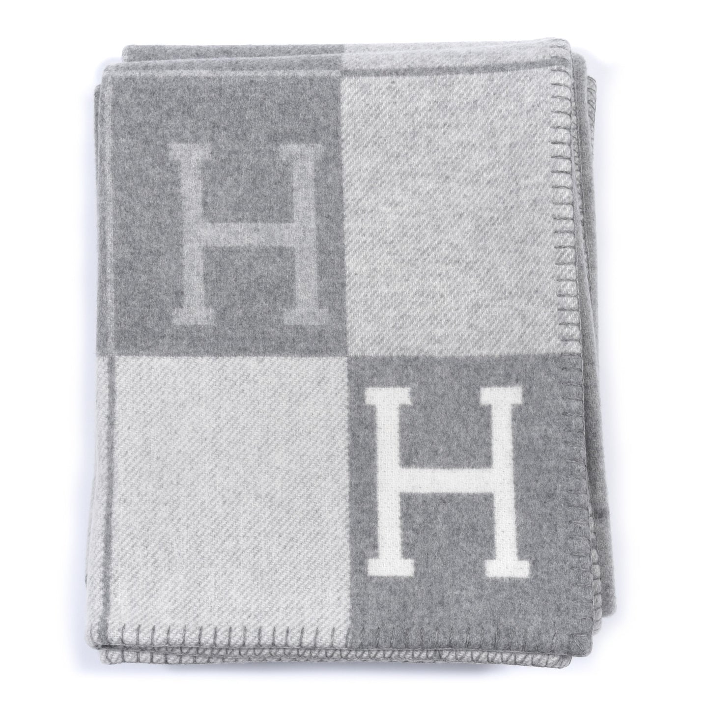 Wool Cashmere Avalon III Blanket Ecru Gris Clair