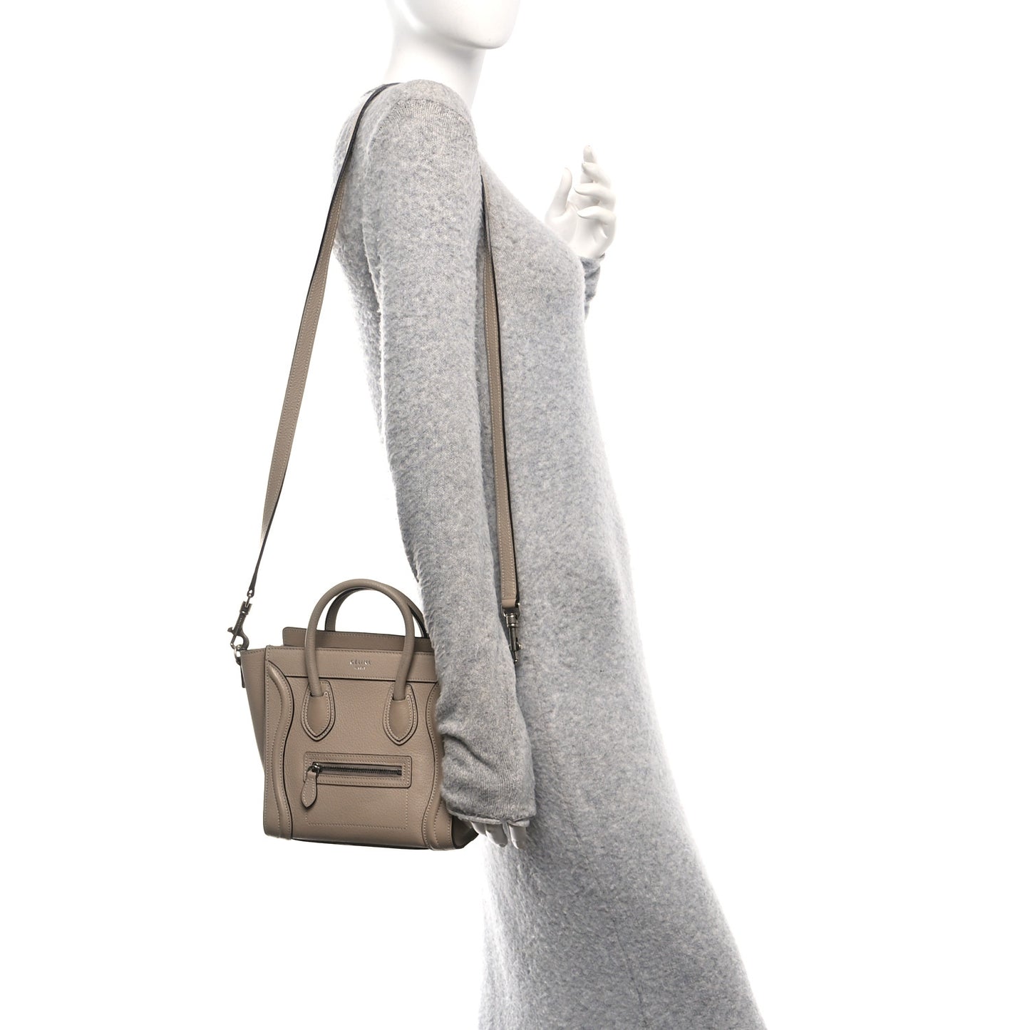 Drummed Calfskin Nano Luggage Dune