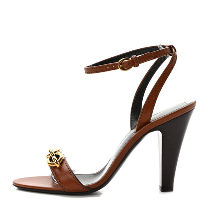 Saint Laurent Le Maillon 95 Ankle Strap Sandals 38 Caramel 1 of 9