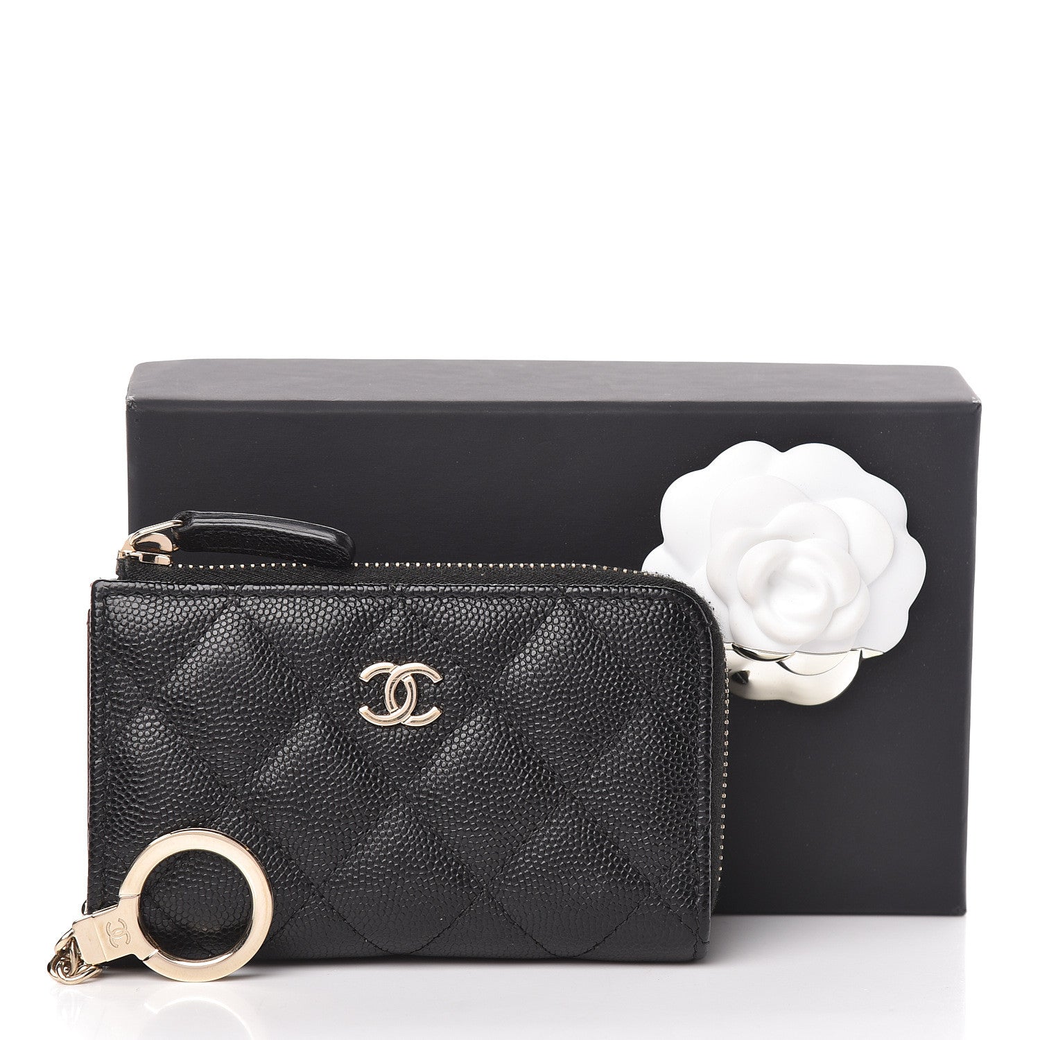 Chanel Caviar Quilted Key Holder Case Black 8 of 8