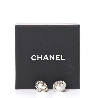 Chanel Pearl Crystal CC Earrings Gold 5 of 5