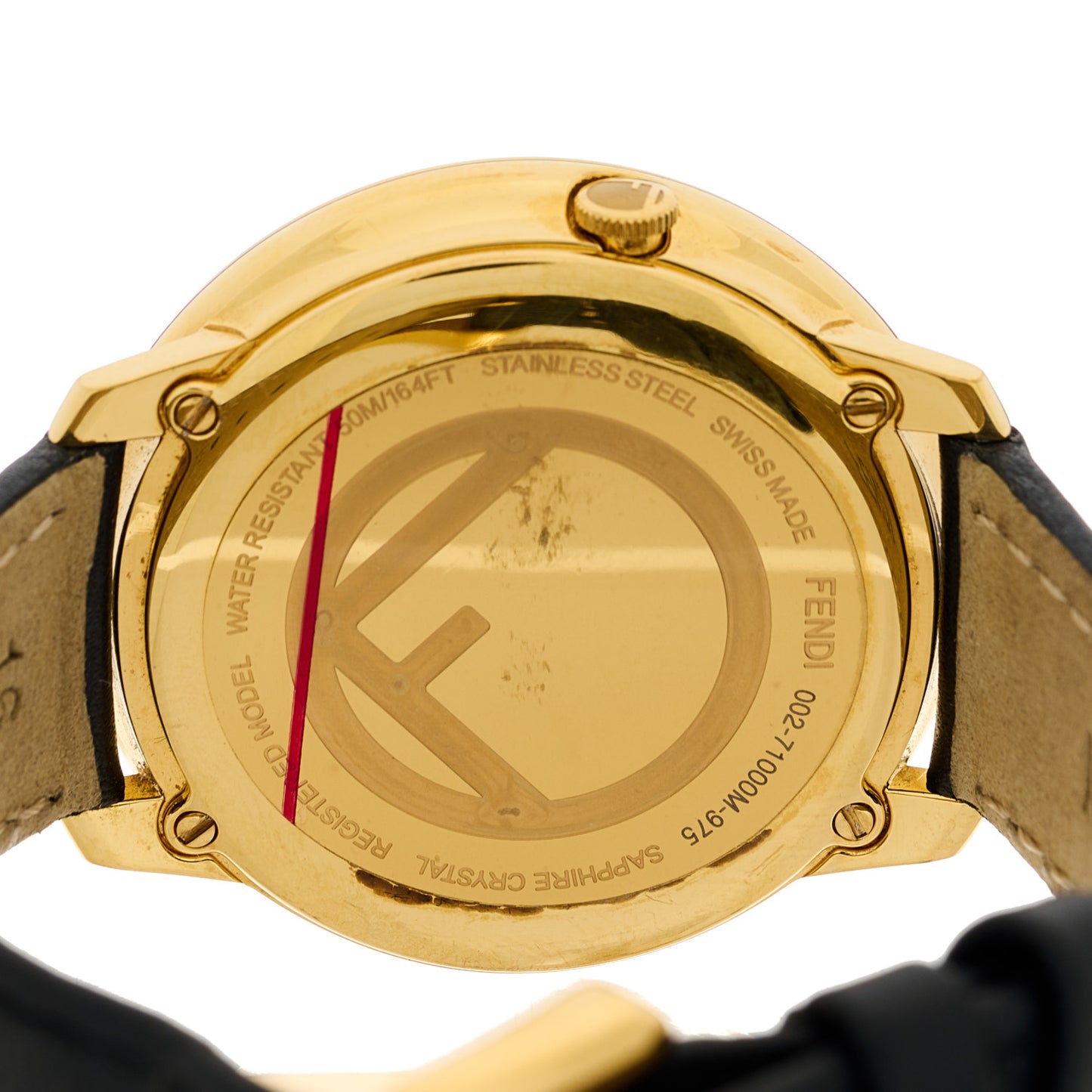 Stainless Steel Calfskin 36mm Fendi Run Away Quartz Watch Black