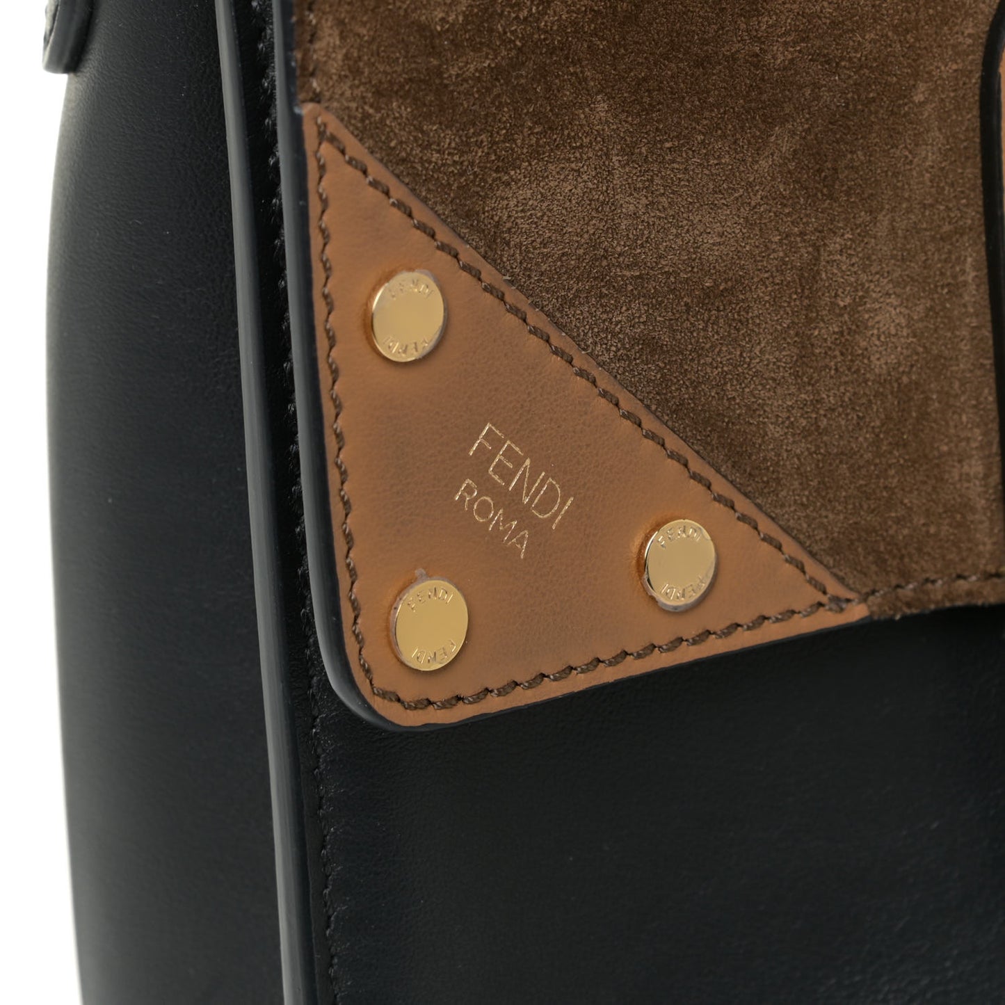Vitello Grace Suede Flip Tote Black Nocciola Marrone