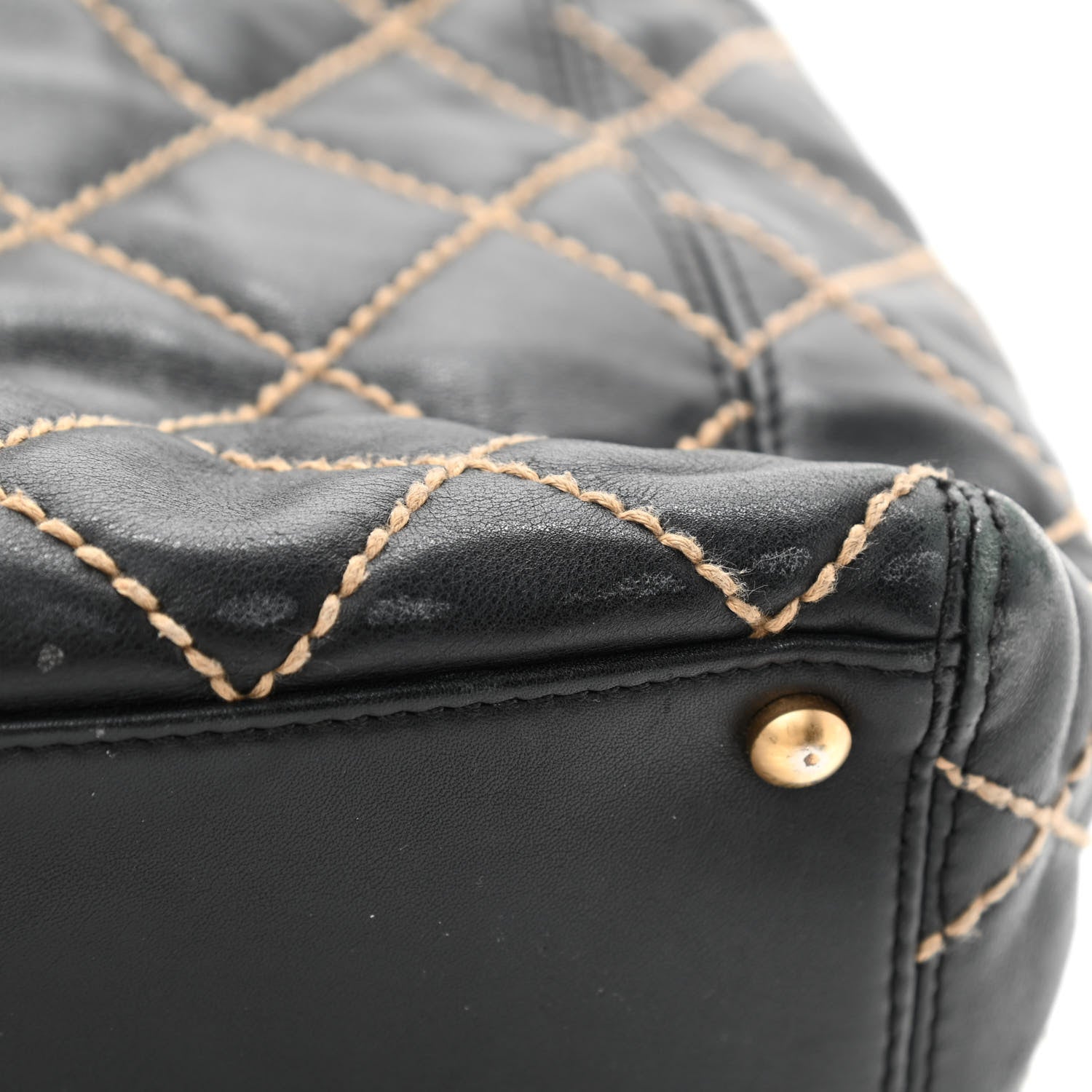 Chanel Calfskin Contrast Stitch Surpique Tote Black 13 of 13
